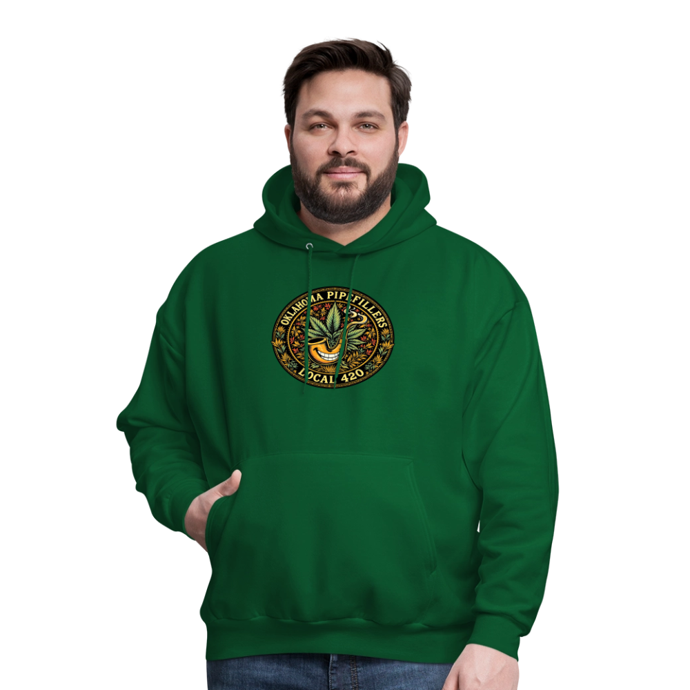 OKLAHOMA PIPEFILLERS LOCAL 420  Men's Hoodie - forest green