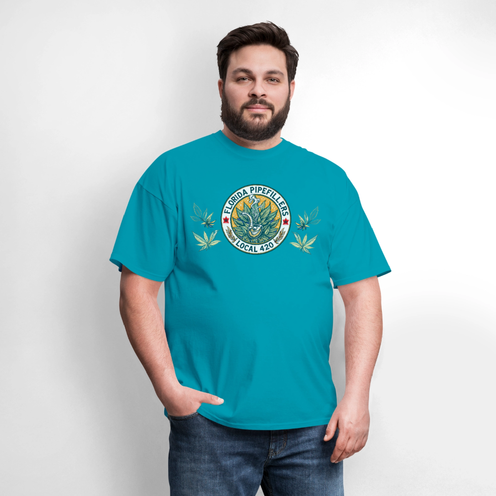 FLORIDA PIPEFILLERS LOCAL 420 F/B DESIGN Men's T-Shirt - turquoise