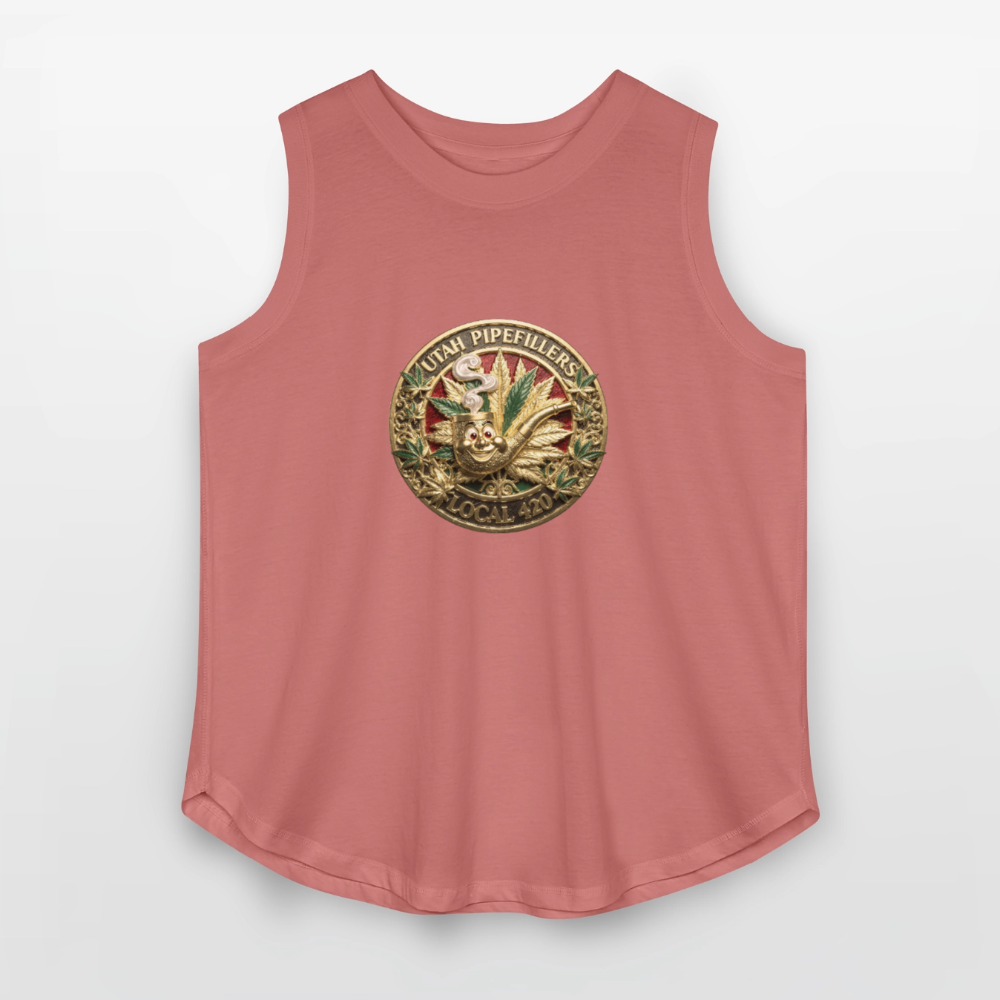 UTAH PIPEFILLERS LOCAL 420 F/B DESIGN Women's Curvy Relaxed Tank Top - mauve