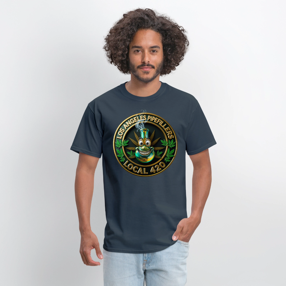 LOS ANGLES PIPEFILLERS LOCAL 420 Men's T-Shirt -  blue dusk