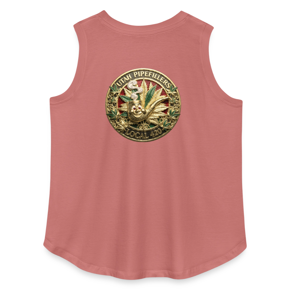 UTAH PIPEFILLERS LOCAL 420 F/B DESIGN Women's Curvy Relaxed Tank Top - mauve