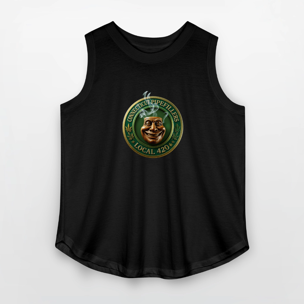 CONNECTICUT PIPEFILLERS LOCAL 420 Women's Curvy Relaxed Tank Top - black