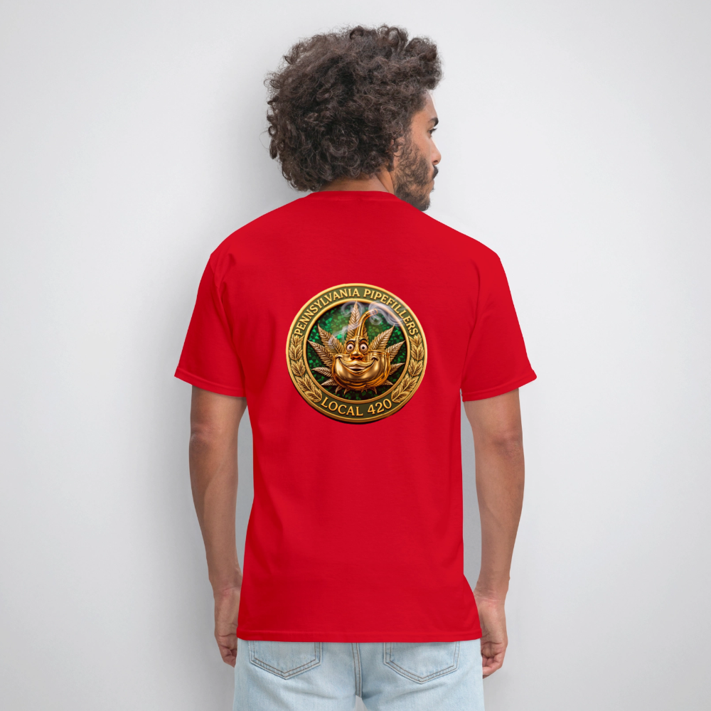 PENNSYLVANIA PIPEFILLERS LOCAL 420 F/B DESIGNS Men's T-Shirt - red