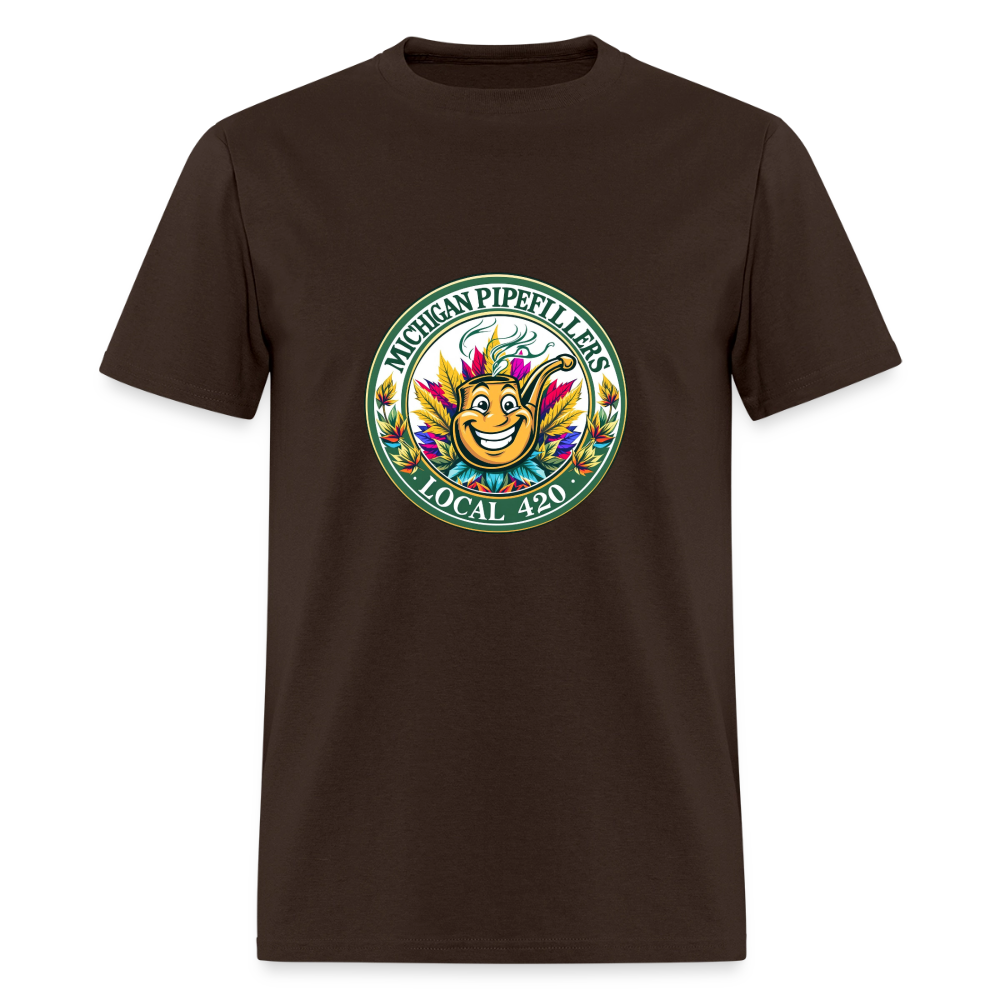 MICHIGAN PIPEFILLERS LOCAL 420 Men's T-Shirt - brown