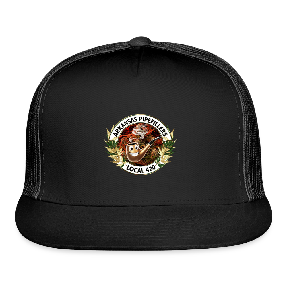 ARKANSAS  PIPEFILLERS LOCAL 420 Trucker Hat - black/black