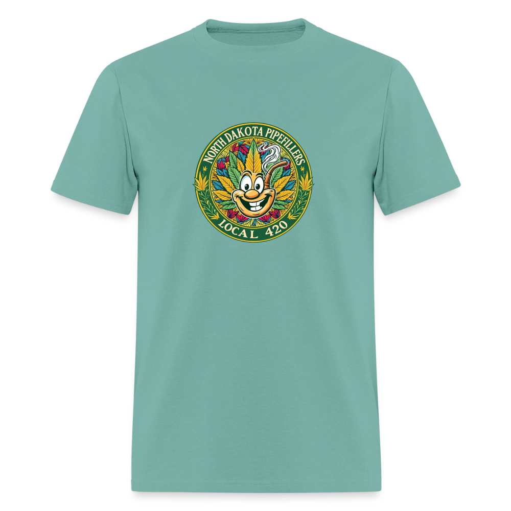 NORTH DAKOTA PIPEFILLERS LOCAL 420 F/B 2 DESIGNS Men's T-Shirt - aquatic