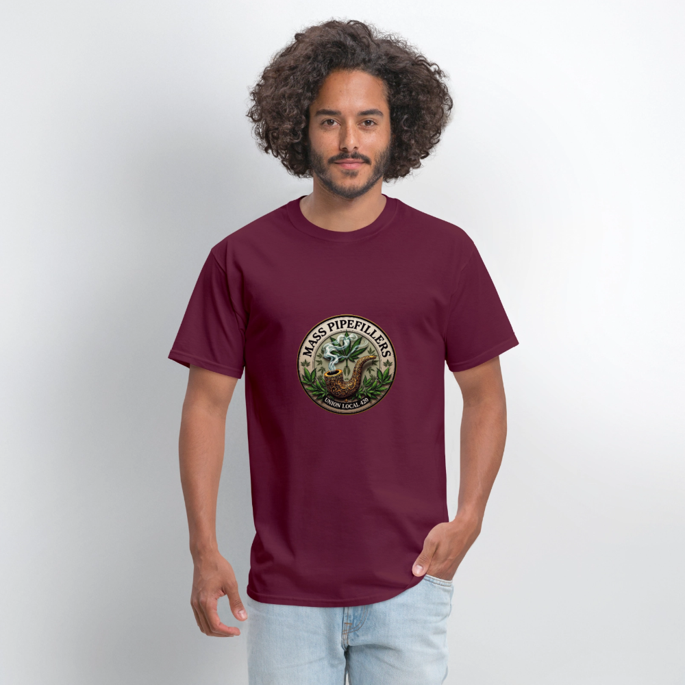 MASS PIPEFILLERS UNION LOCAL 420 Men's T-Shirt - burgundy
