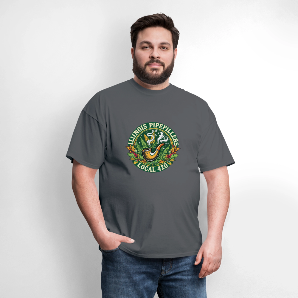 ILLINOIS PIPEFILLERS LOCAL 420 F/B DESIGN Men's T-Shirt - charcoal