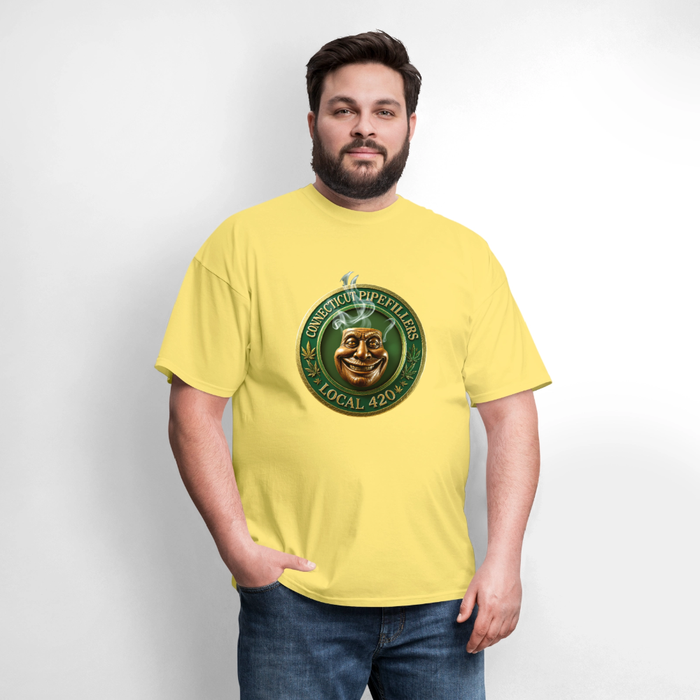 CONNECTICUT PIPEFILLERS LOCAL 420 DESIGN Men's T-Shirt - cornsilk