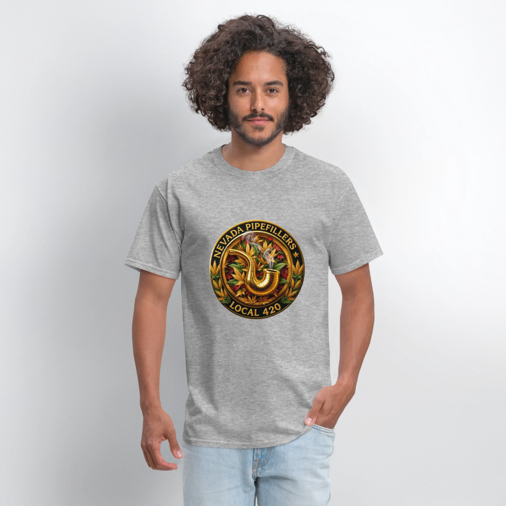 NEVADA PIPEFILLERS LOCAL 420  Men's T-Shirt - heather gray