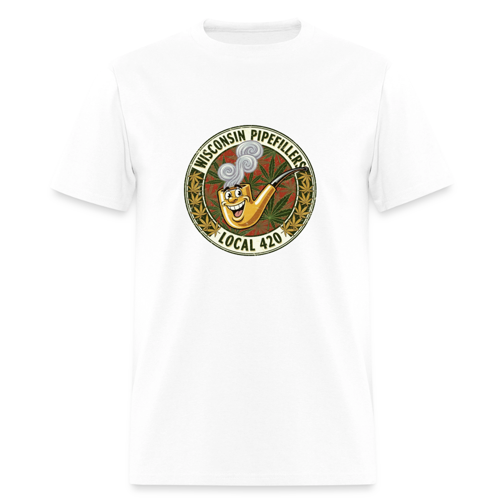 WISCONSIN PIPEFILLERS LOCL 420 F/B DESIGN Men's T-Shirt - white