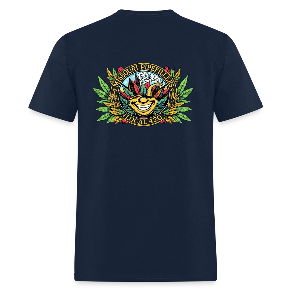 MISSOURI PIPEFILLERS LOCAL 420  F/B DESIGNS  Men's T-Shirt - navy