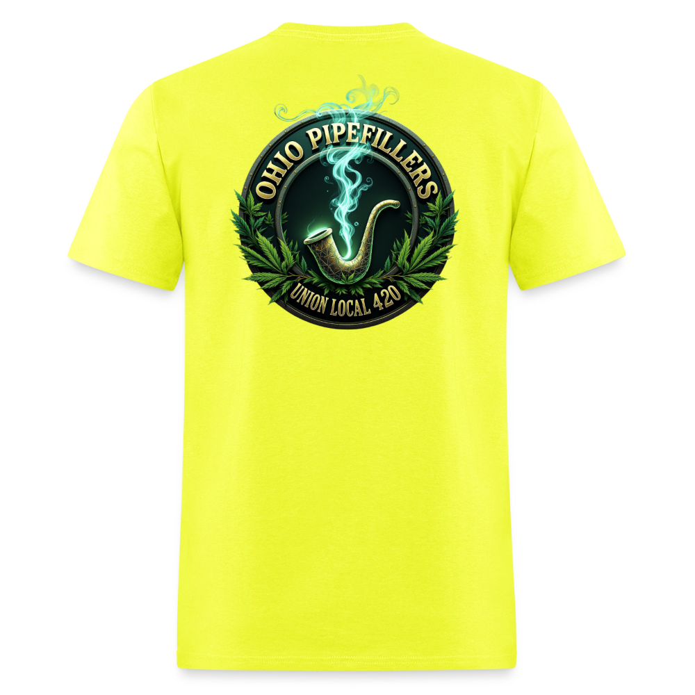 OHIO PIPEFILLERS UNION LOCAL 420 F/B DESIGNS Men's T-Shirt - safety green