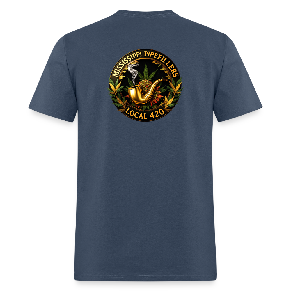 MISSISSIPPI PIPEFILLERS LOCAL 420 Men's T-Shirt -  blue dusk