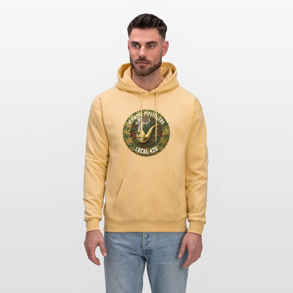 VERMONT PIPEFILLERS LOCAL 420  F/B DESIGN Men's  Hoodie - light gold 