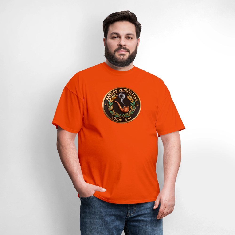 KANSAS PIPEFILLERS LOCAL 420 Men's T-Shirt - orange