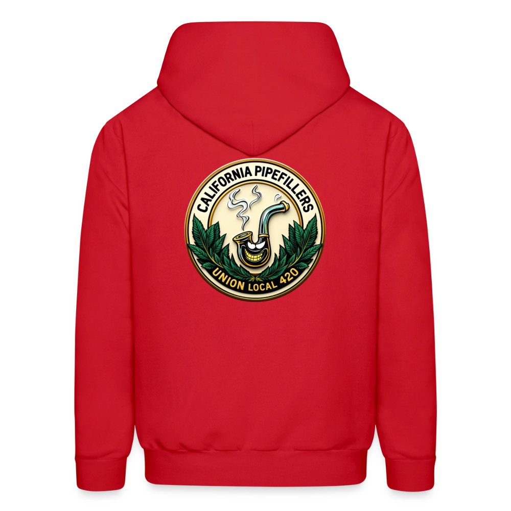 CALIFORNIA PIPEFILLERS UNION LOCAL 420 F/B EMBLEM Men's Hoodie - red