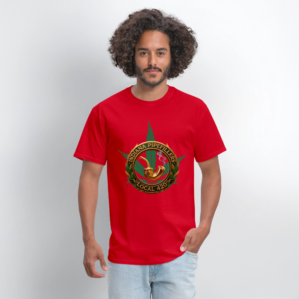 INDIANA PIPEFILLERS LOCAL 420 Men's T-Shirt - red