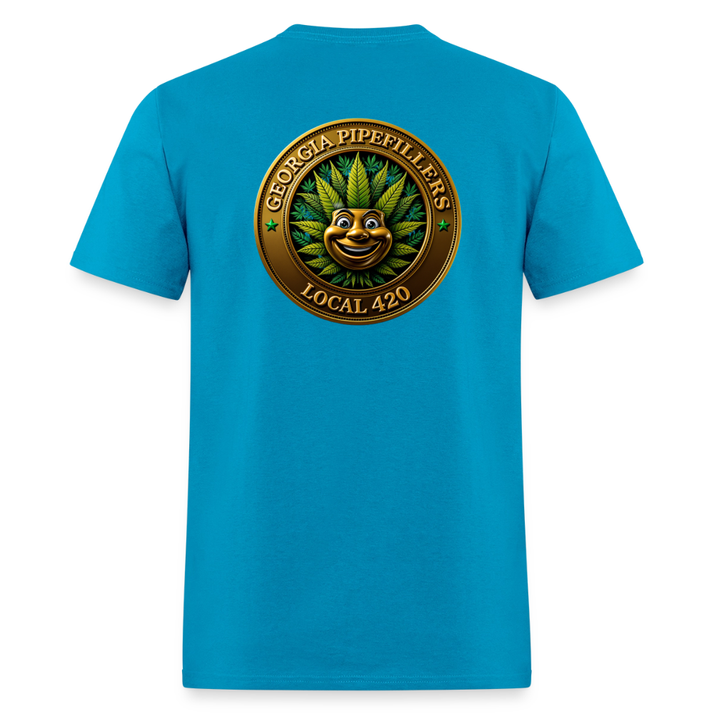 GEORGIA PIPEFILLERS LOCAL 420 F/B DESIGN  Men's T-Shirt - turquoise