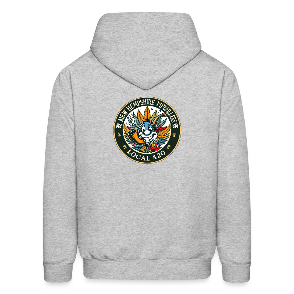 NEW HEMPSHIRE PIPEFILLERS LOCAL 420 2 EMBLEM Men's Hoodie - heather gray