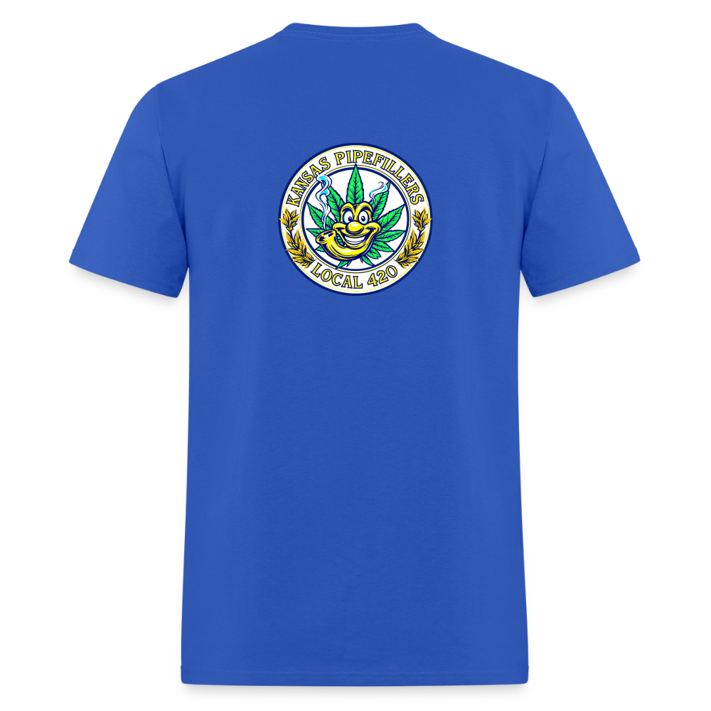 KANSAS PIPEFILLERS LOCAL 420 F/B DESIGNS Men's T-Shirt - royal blue