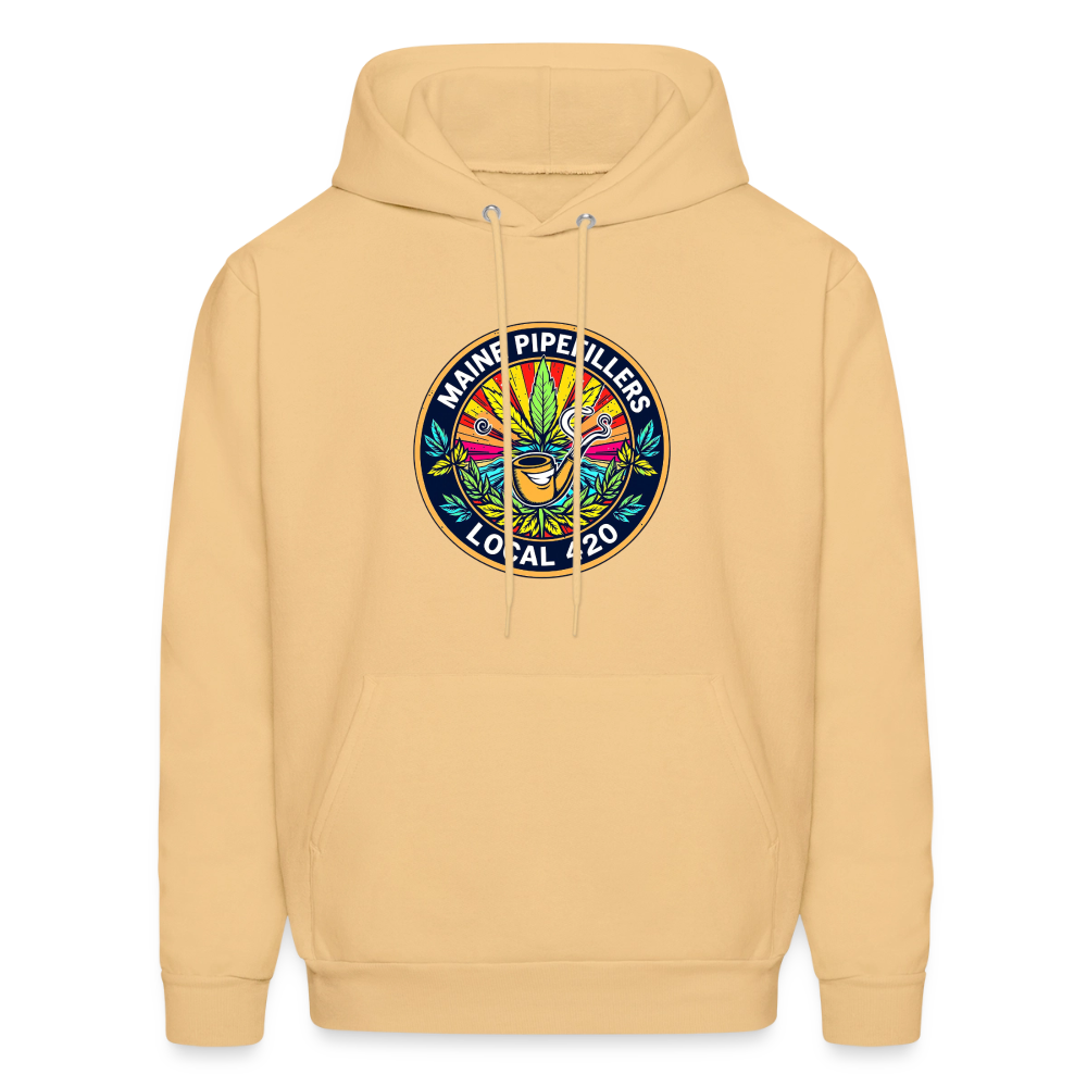 MAINE PIPEFILLERS LOCAL 420 2 EMBLEM Men's Hoodie - light gold 