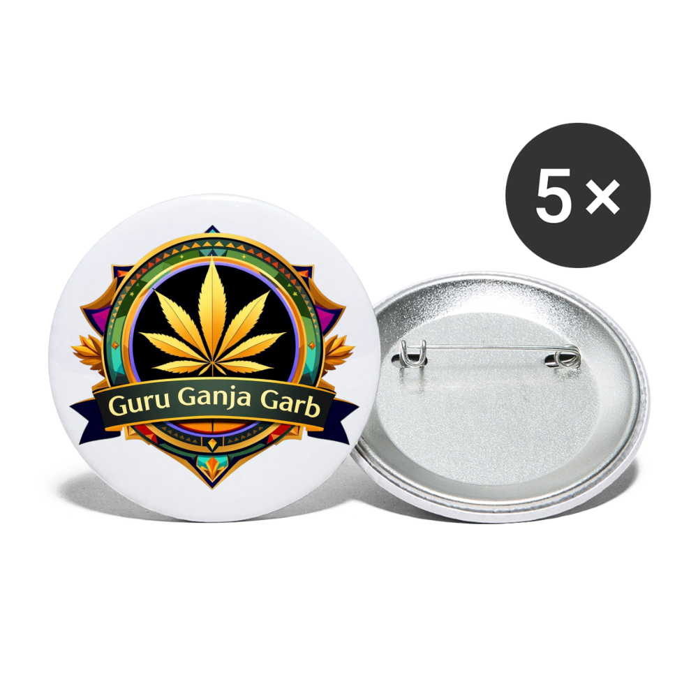 GGG LOGO Buttons small 1'' (5-pack) - white