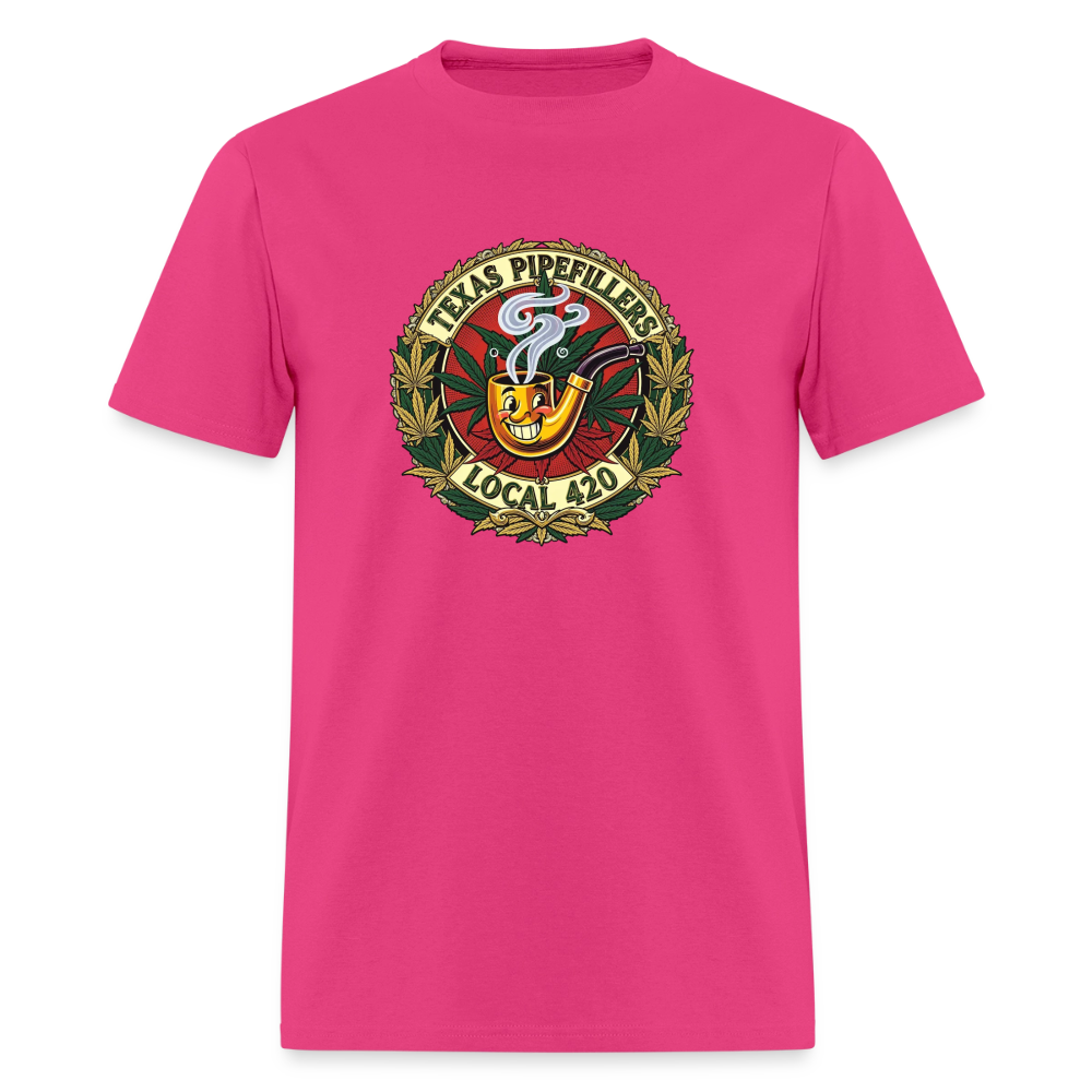 TEXAS PIPEFILLERS LOCAL 420 F.B DESIGN Men's T-Shirt - fuchsia
