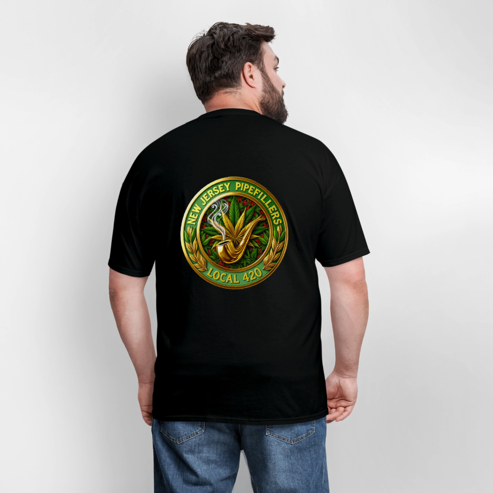 NEW JERSEY PIPEFILLERS LOCAL 420 F/B DESIGN Men's T-Shirt - black