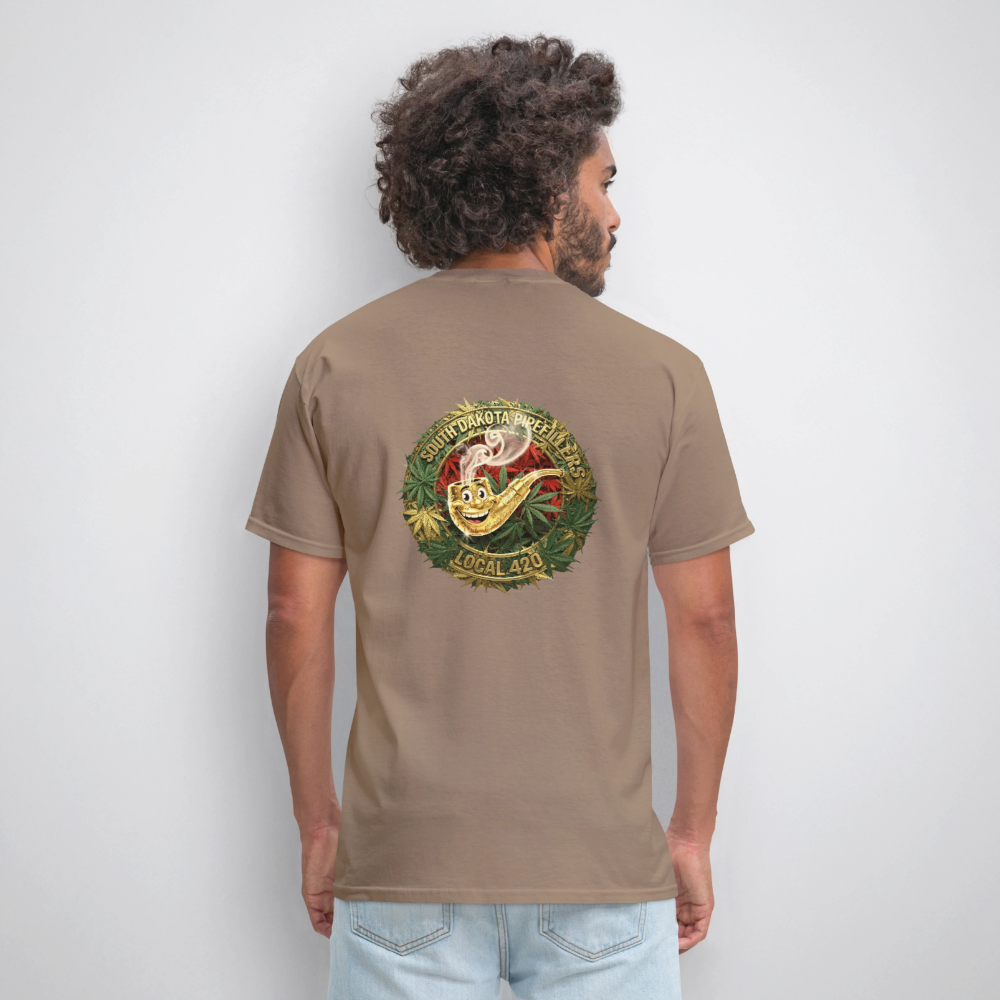 SOUTH DAKOTA PIPEFILLERS LOCAL 420  F/B DESIGN Men's T-Shirt - safari