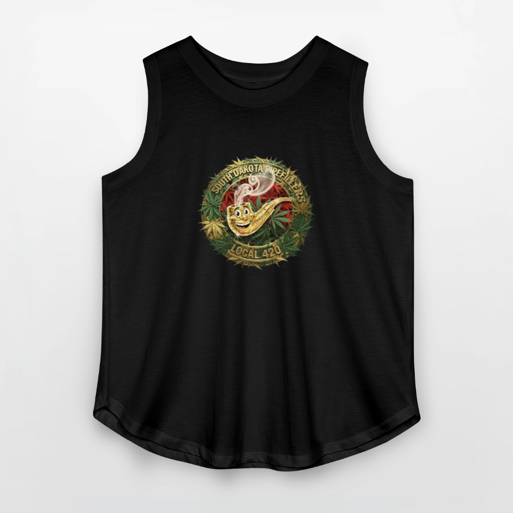 SOUTH DAKOTA PIPEFILLERS LOCAL 420  F/B DESIGN Women's Curvy Relaxed Tank Top - black