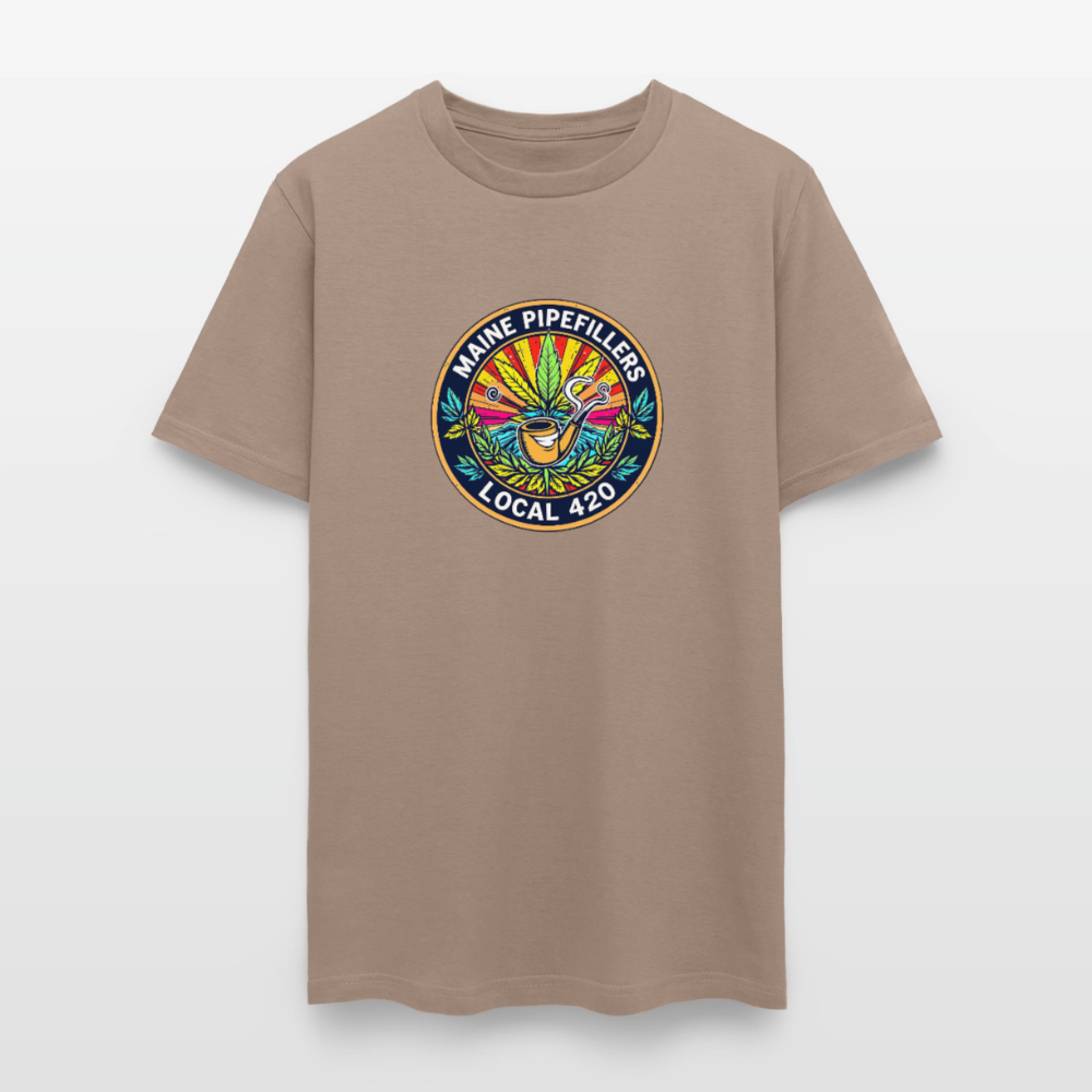 MAINE PIPEFILLERS LOCAL 420 2 EMBLEM Men's T-Shirt - safari