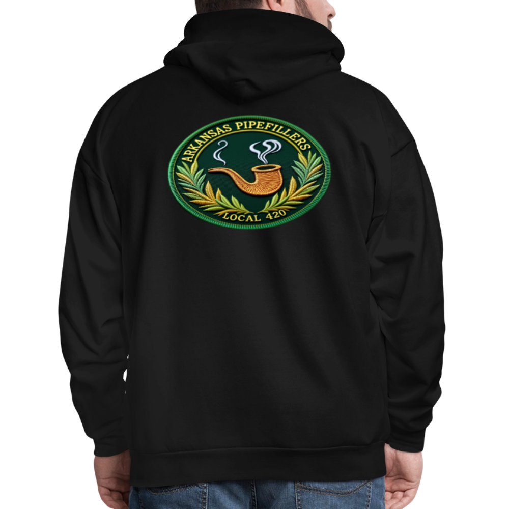 ARKANSAS PIPEFILLERS LOCAL 420 F/B EMBLEMS  Men's Hoodie - black