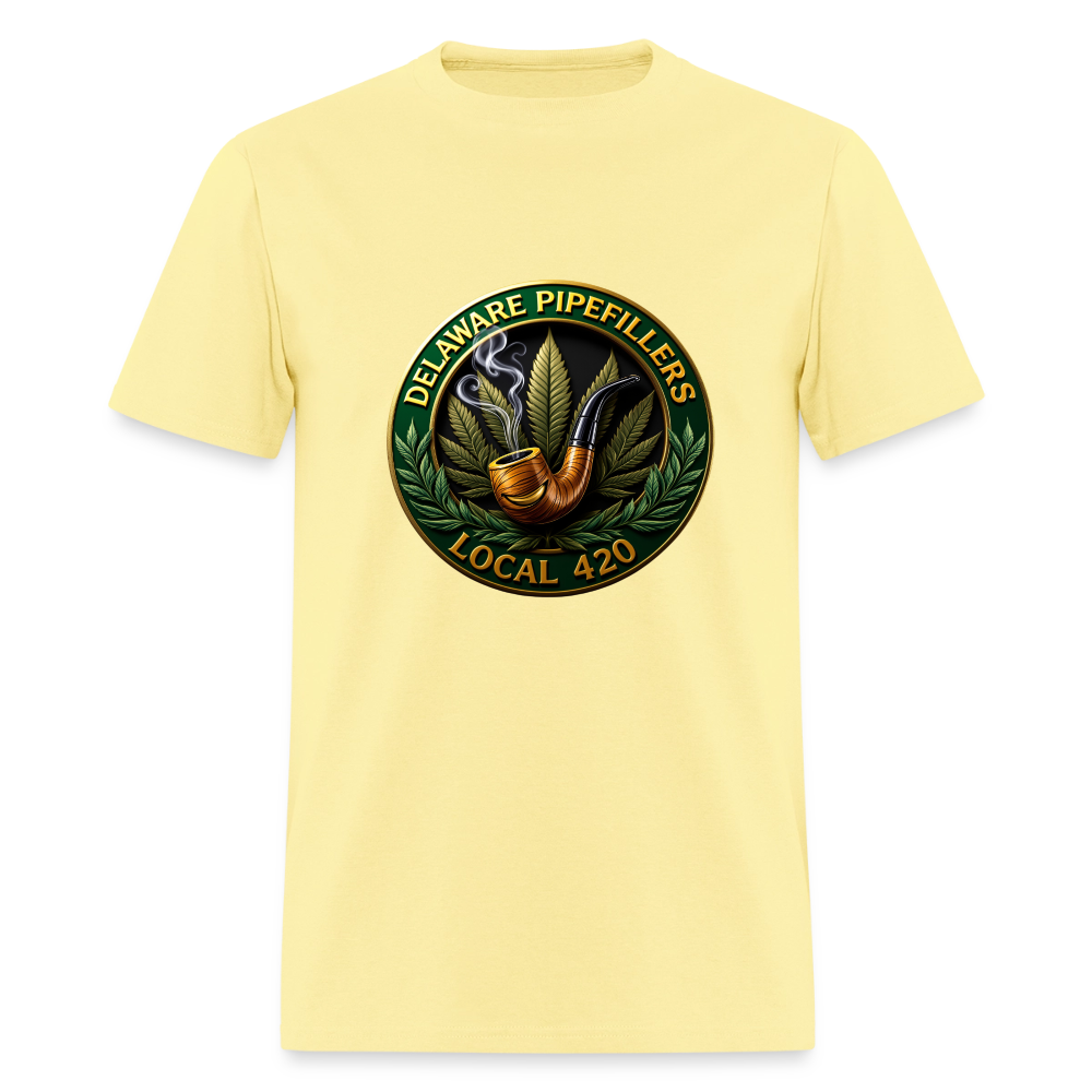 DELAWARE  PIPEFILLERS LOCAL 420 Men's T-Shirt - cornsilk