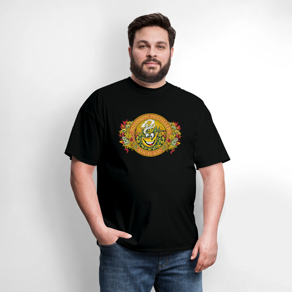 MISSISSIPPI PIPEFILLERS LOCAL 420 F/B DESIGNS Men's T-Shirt - black