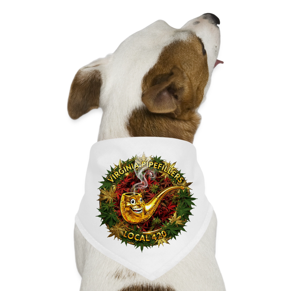 VIRGINIA PIPEFILLERS LOCAL 420 Union Dog Bandana - white