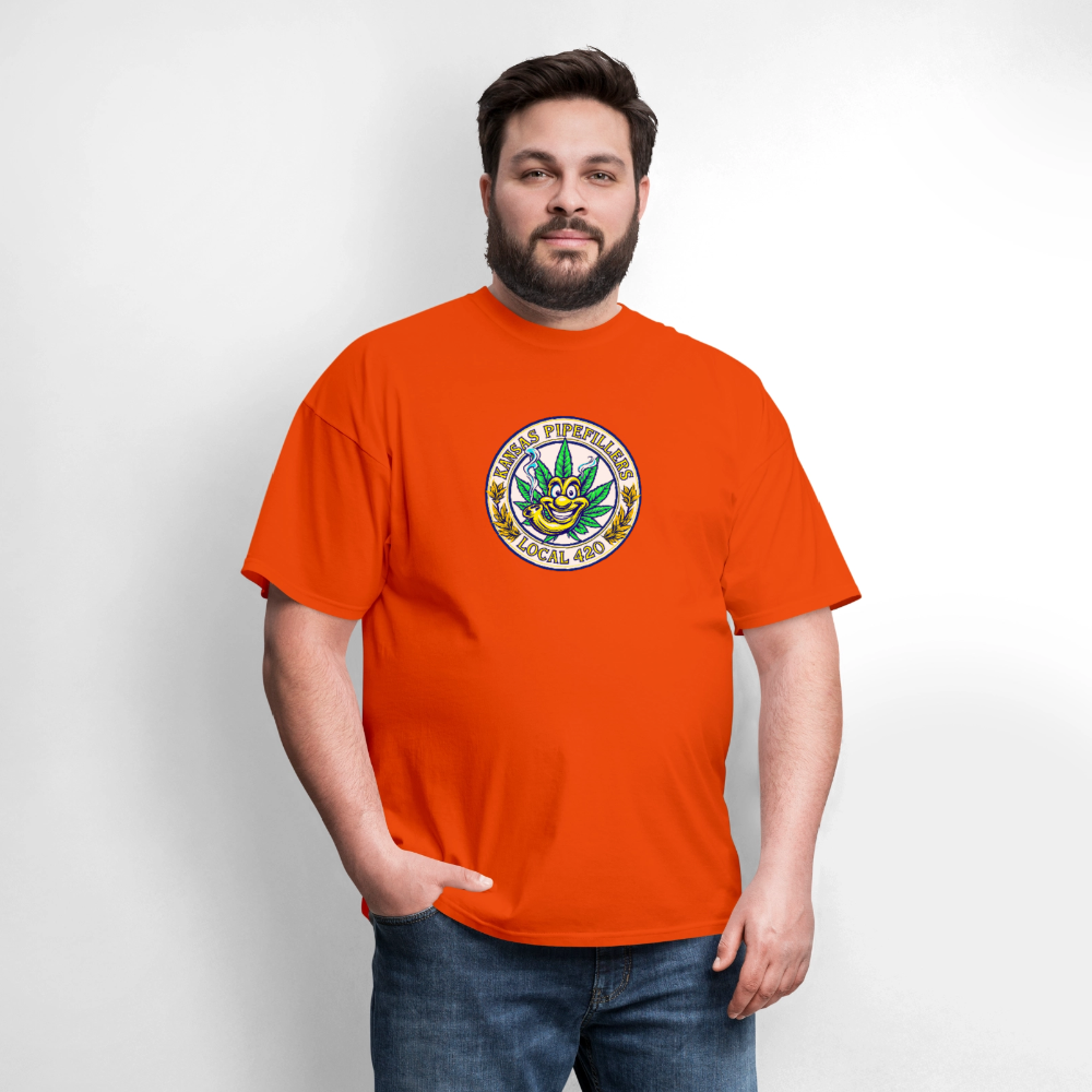 KANSAS PIPEFILLERS LOCAL 420 F/B DESIGNS Men's T-Shirt - orange