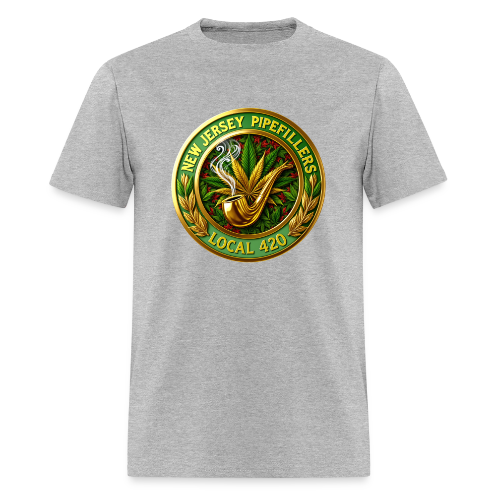 NEW JERSEY PIPEFILLERS LOCAL 420 F/B DESIGN Men's T-Shirt - heather gray