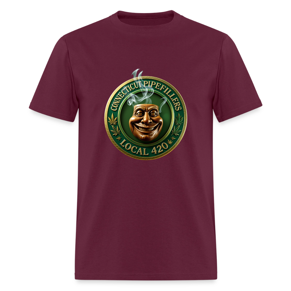 CONNECTICUT PIPEFILLERS LOCAL 420 F/B DESIGN Men's T-Shirt - burgundy