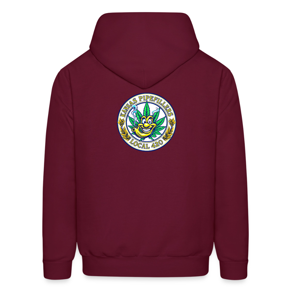 KANSAS PIPEFILLERS LOCAL 420 F/B DESIGNS  Men's Hoodie - burgundy