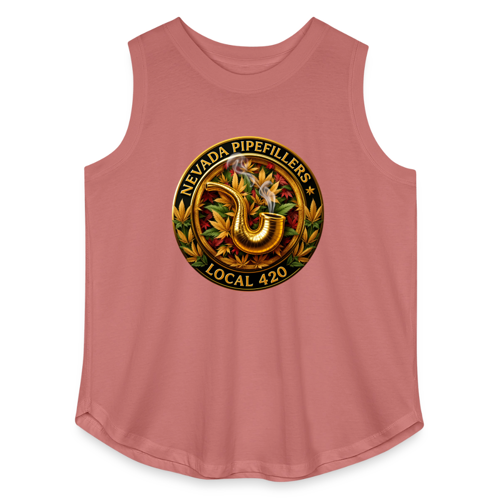 NEVADA PIPEFILLERS LOCAL 420   Women's Curvy Relaxed Tank Top - mauve