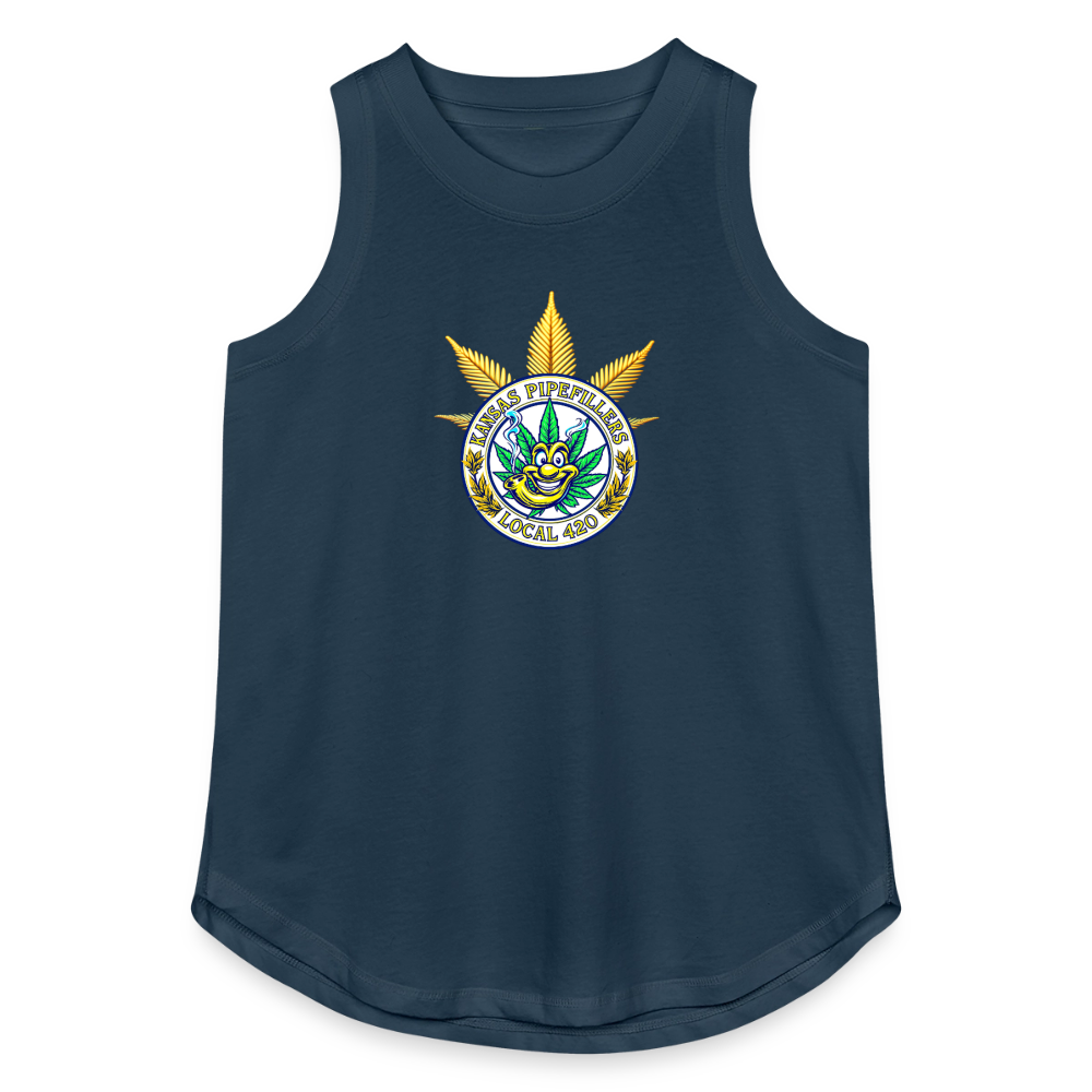 KANSAS PIPEFILLERS LOCAL 420 Women's Relaxed Tank Top - denim