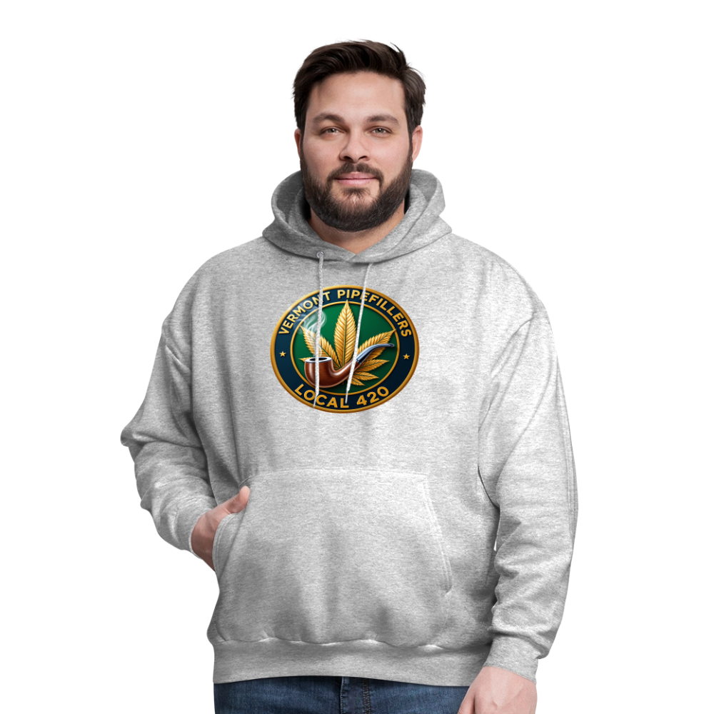VERMONT PIPEFILLERS LOCAL 420 2 EMBLEM Men's Hoodie - heather gray