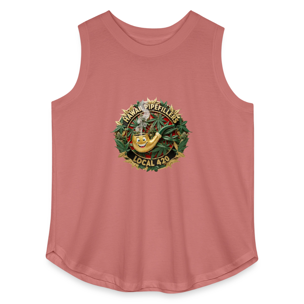 HAWAII PIPEFILLERS LOCAL 420 F/B DESIGN Women's Curvy Relaxed Tank Top - mauve