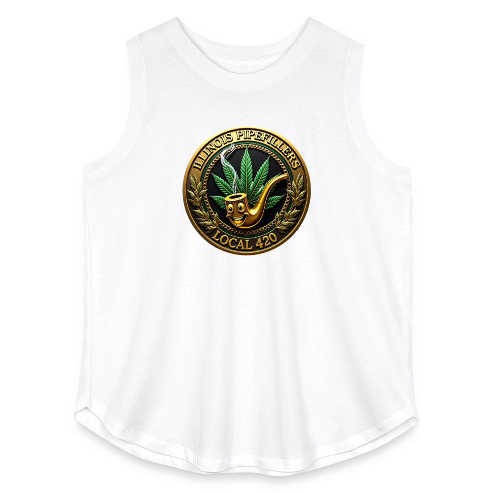 ILLINOIS PIPEFILLERS LOCAL 420 Women's Curvy Relaxed Tank Top - white