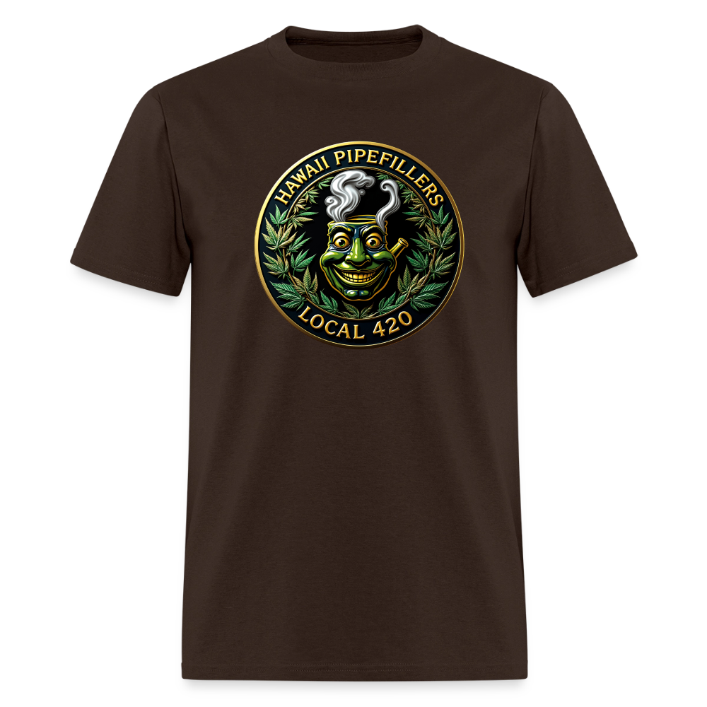 HAWAII PIPEFILLERS LOCAL 420 F/B DESIGN  Men's T-Shirt - brown