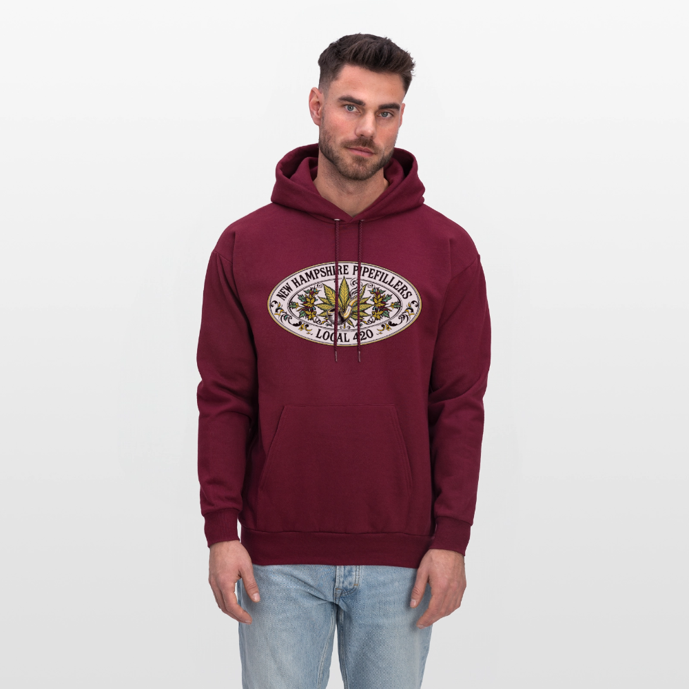 NEW HAMPSHIRE PIPEFILLERS LOCAL 420 Men's Hoodie - burgundy