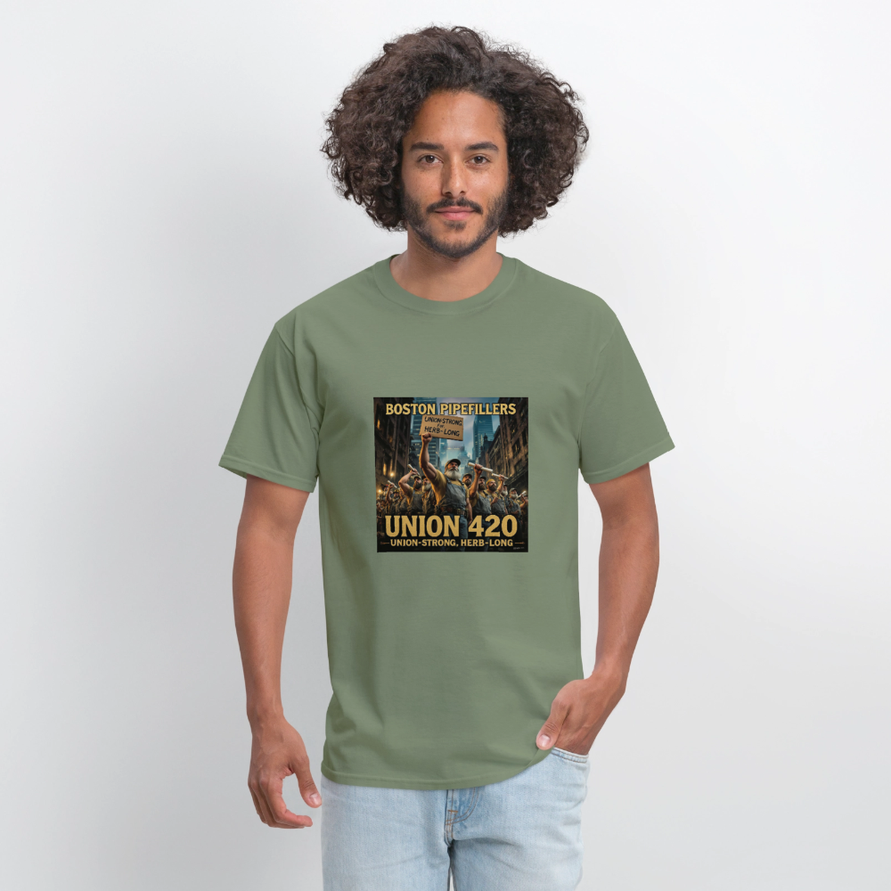 NEW ENGLAND PIPEFILLERS UNION 420 Men's T-Shirt - military green