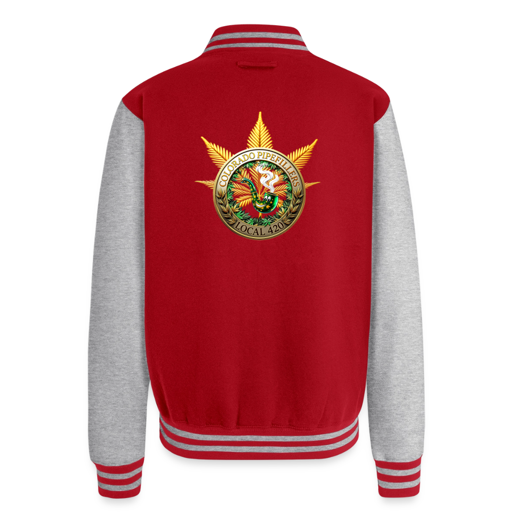 COLORADO PIPEFILLERS LOCAL 420 / 4 EMBLEM Unisex College Sweat Jacket - red/heather grey