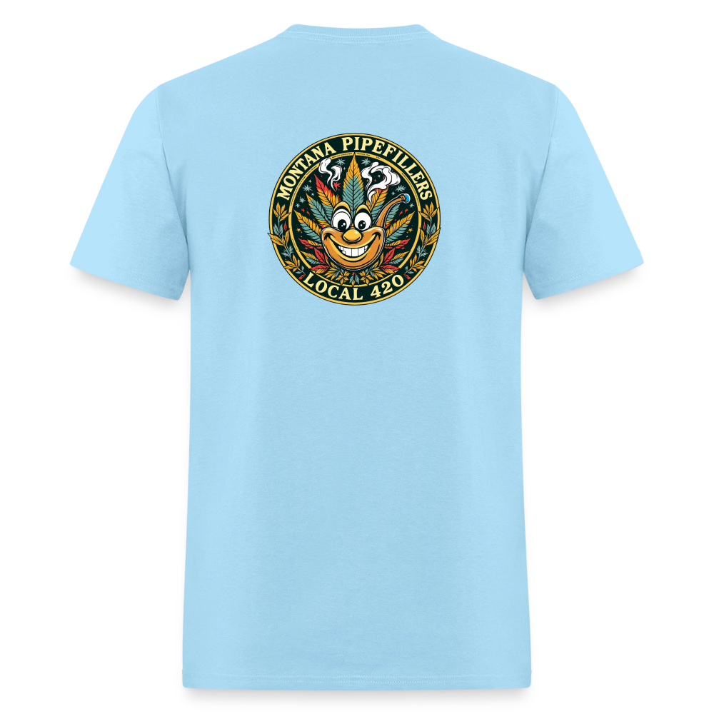 MONTANA PIPEFILLERS LOCAL 420 F/B DESIGN Men's T-Shirt - powder blue